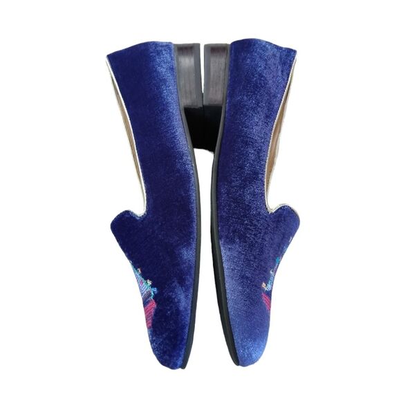 New NWOT Jack Rogers Velvet Slip On Loafers Nautical Sailboat Size 7 1/2 - Picture 7 of 10